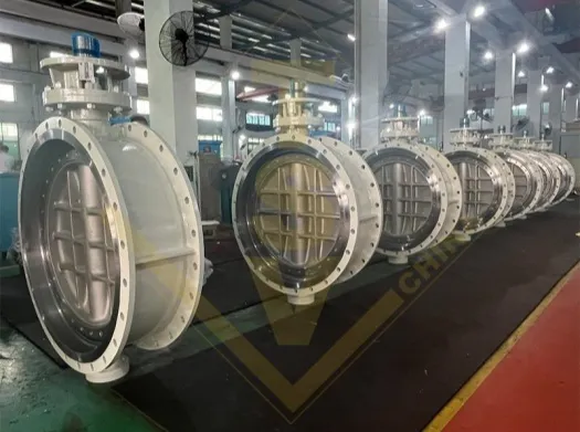 TSV Large Diameter Triple Offset Butterfly Valve Torque and Seating Testing Lineup