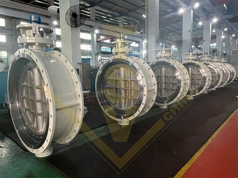 TSV flanged butterfly valves batch - factory finished production line