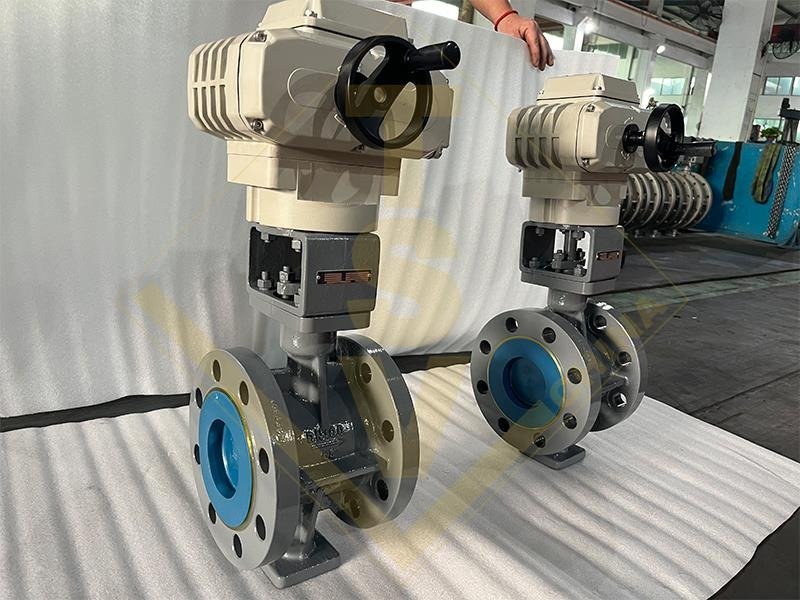 TSV Double Flanged Industrial Butterfly Valve Real Factory Assembly