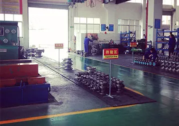 Valve test and inspection area at the TSV Oubei works